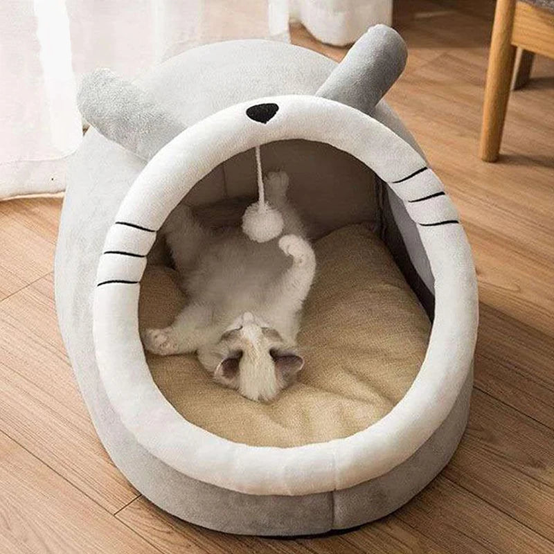 Deep Sleep Cat Bed Cartoon Pet Bed Foldable Removable Washable Pet Sleeping Bed for Small Dog Mat Bag Cave Cats Bed2025New