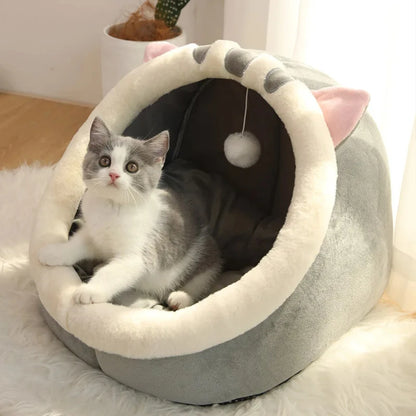Deep Sleep Cat Bed Cartoon Pet Bed Foldable Removable Washable Pet Sleeping Bed for Small Dog Mat Bag Cave Cats Bed2025New