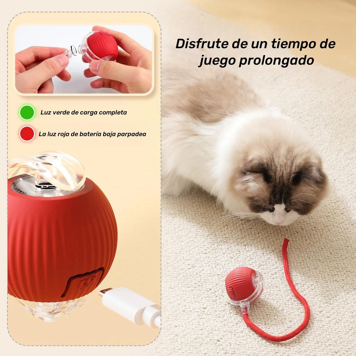 Pelota CazaRatón – 🚨 Si tu gato rompe tus muebles... necesita ESTO
